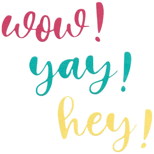 sizzix-thinlits-exclamation-word-dies-stanzschablonen-4er-set-wow-yay image 1