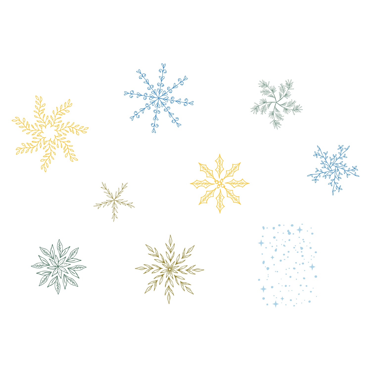 sizzix-clear-stamps-let-it-snow-stempel-9tlg-schneeflocken image 1