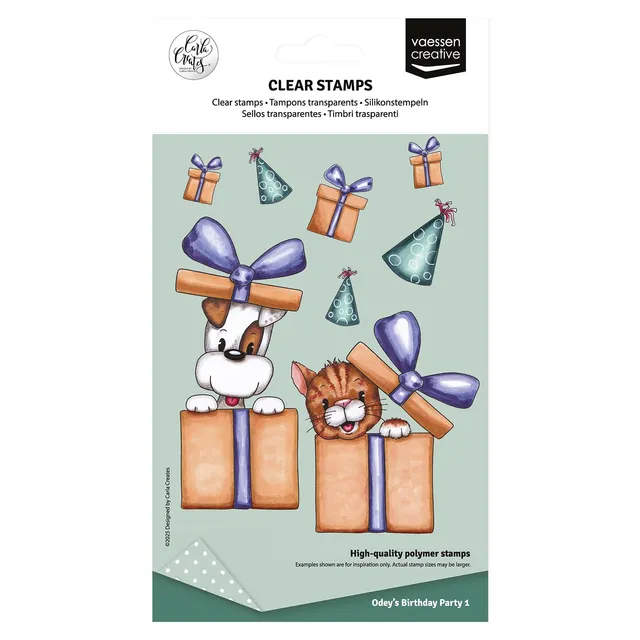 vaessen-creative-cut-easy-silikonstempel-hund-katze-party-10-tlg-a6 image 1