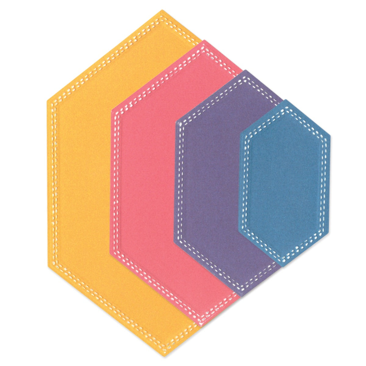 sizzix-framelits-stanzschablonen-belinda-stitched-hexagons-10tlg image 1