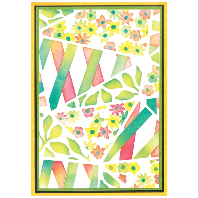 sizzix-a6-stencil-fragmented-floral-2-schablone-4tlg image 1