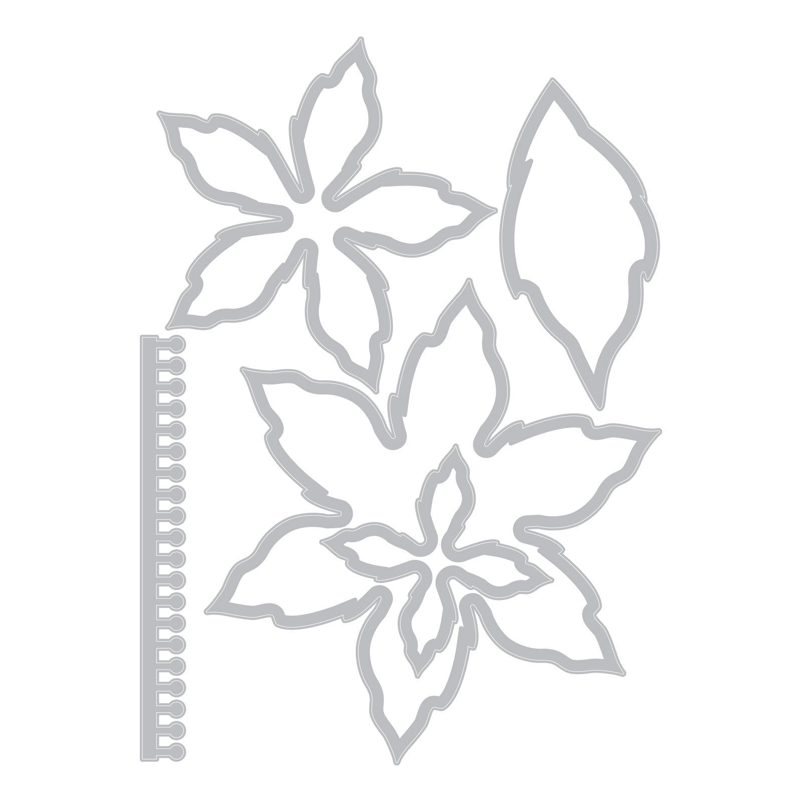 sizzix-thinlits-elegant-poinsettia-stanzschablonen-5-tlg-blume image 2