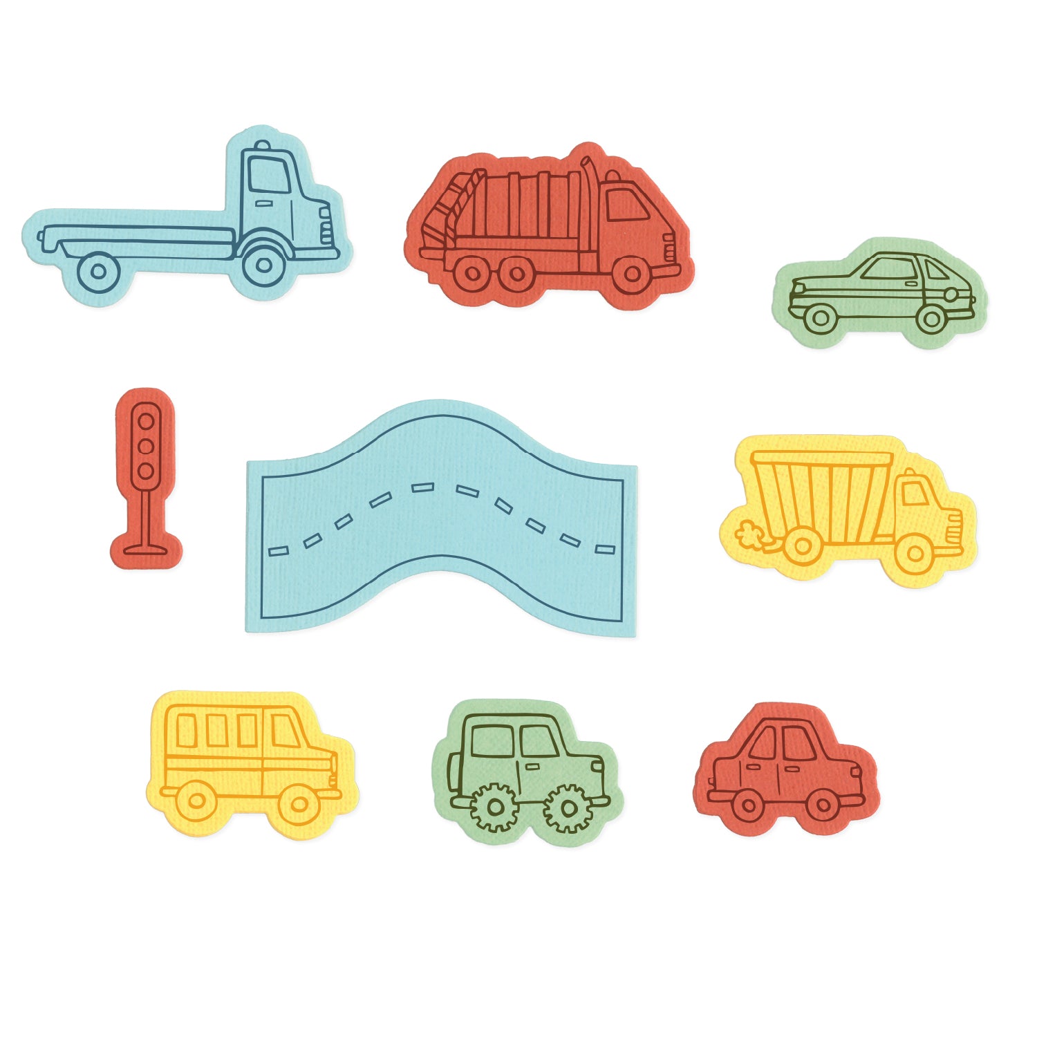 sizzix-framelits-with-stamps-cars-trucks-stempel-18-tlg image 1