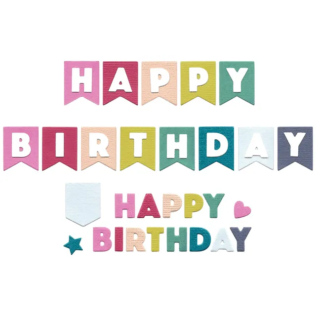 sizzix-thinlits-birthday-bunting-stanzschablonen-17tlg-geburtstag image 1