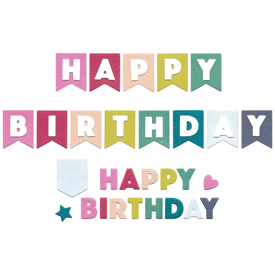 sizzix-thinlits-birthday-bunting-stanzschablonen-17tlg-geburtstag image 1