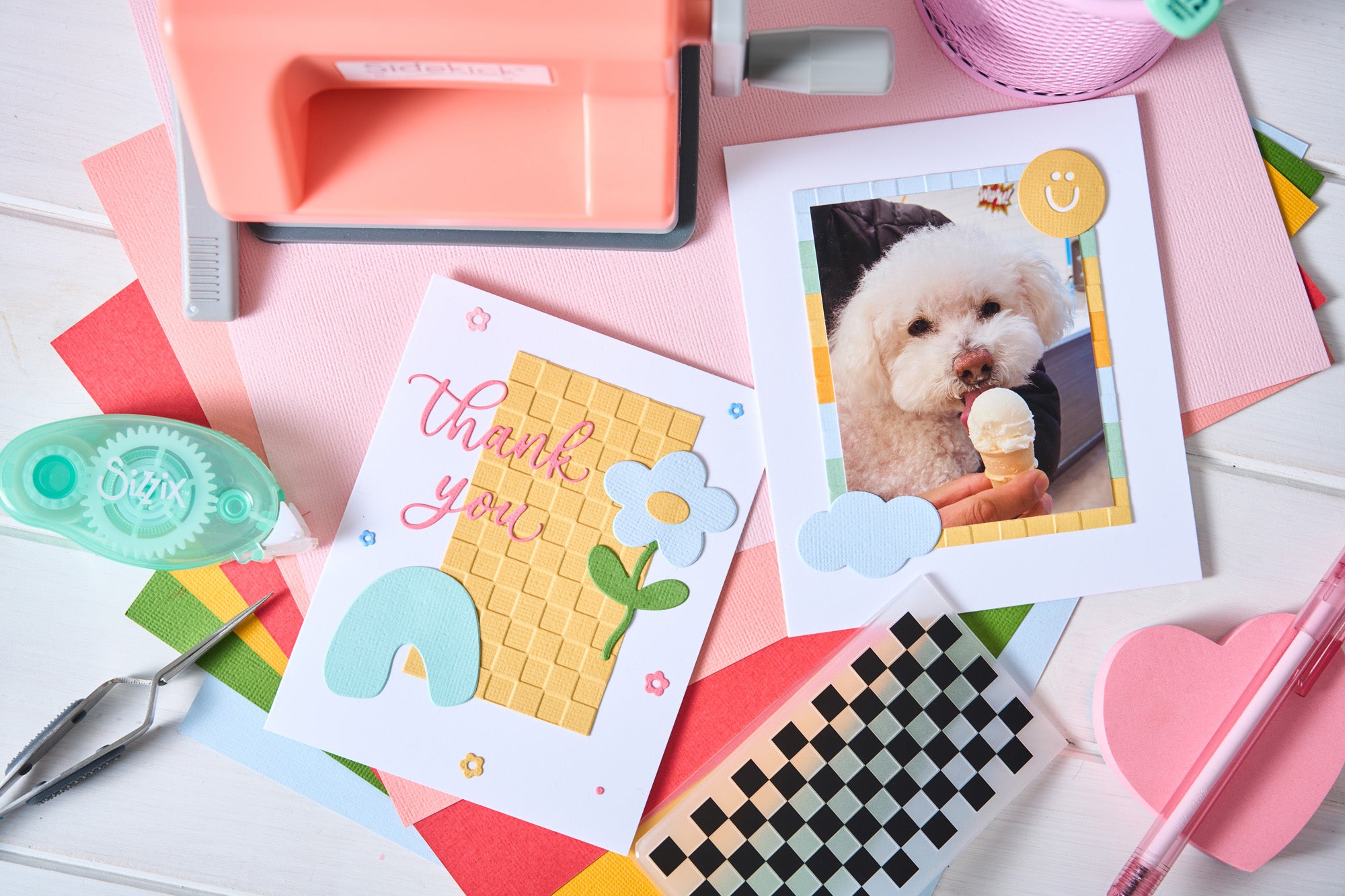 sizzix-2-d-mini-pr-gefolder-checkered-pattern-karomuster image 4