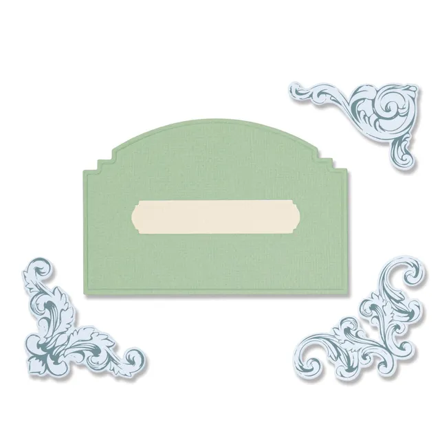 sizzix-framelits-vintage-corners-stanzen-5tlg-mit-stempel image 1
