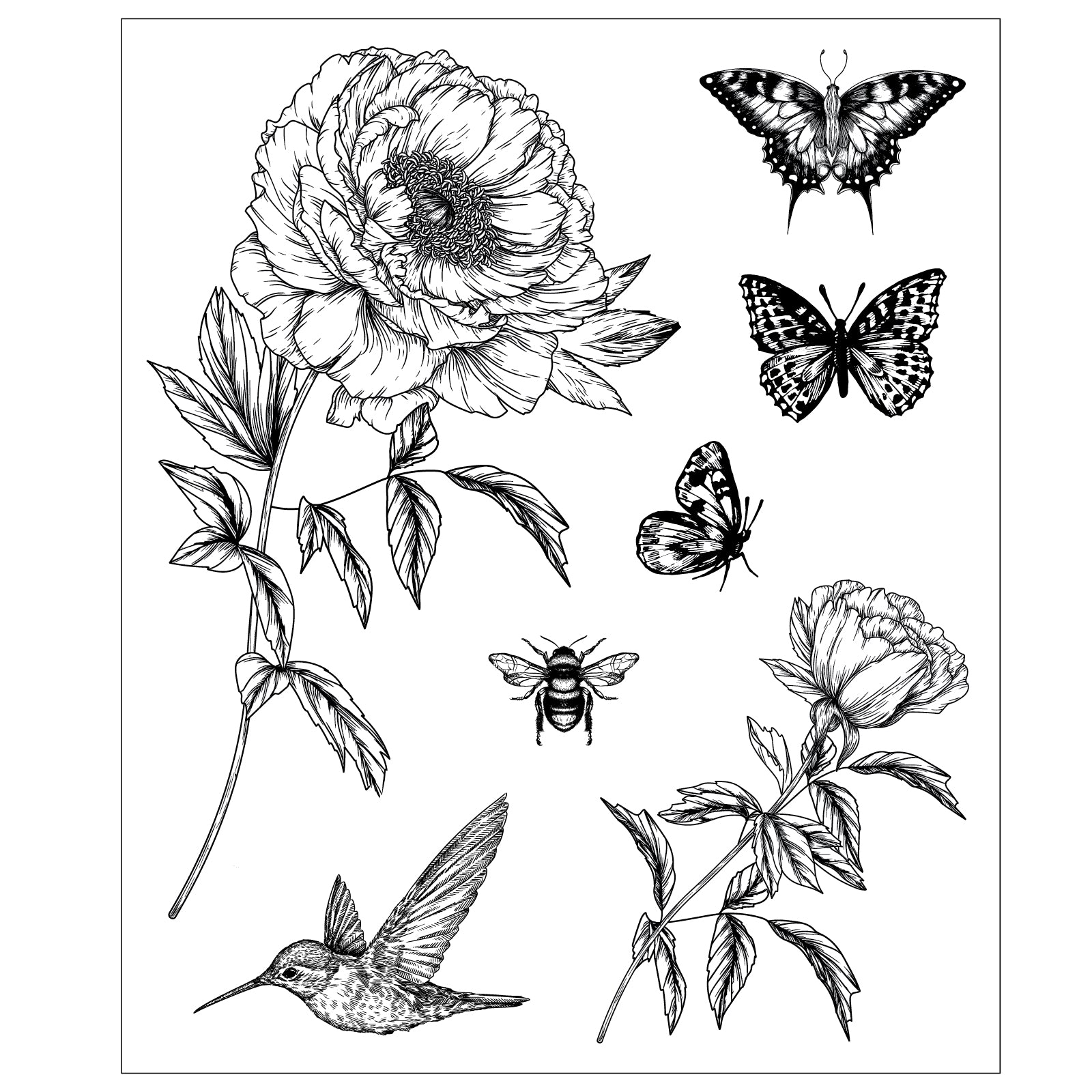 sizzix-studio-flowers-and-creatures-stempelset-7-tlg-blumen image 5