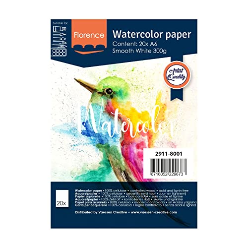 florence-aquarellpapier-aquarellblock-a6-wei-300g-20-blatt-glatt image 5