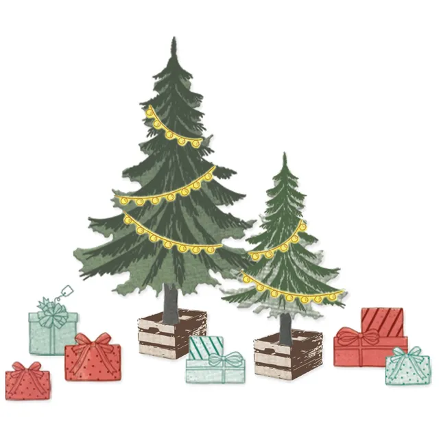 sizzix-trees-and-trinkets-stempel-stanzformen-set-32-teilig image 1