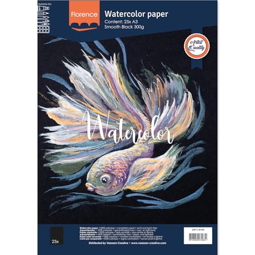 vaessen-florence-aquarellpapier-schwarz-a3-300-g-25-blatt image 6