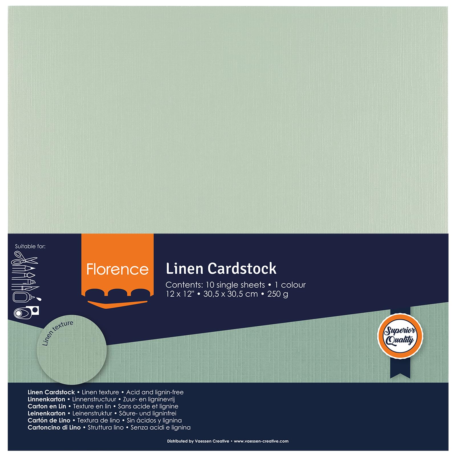 vaessen-florence-tonkarton-aqua-12x12-10-blatt-250g-leinen image 4