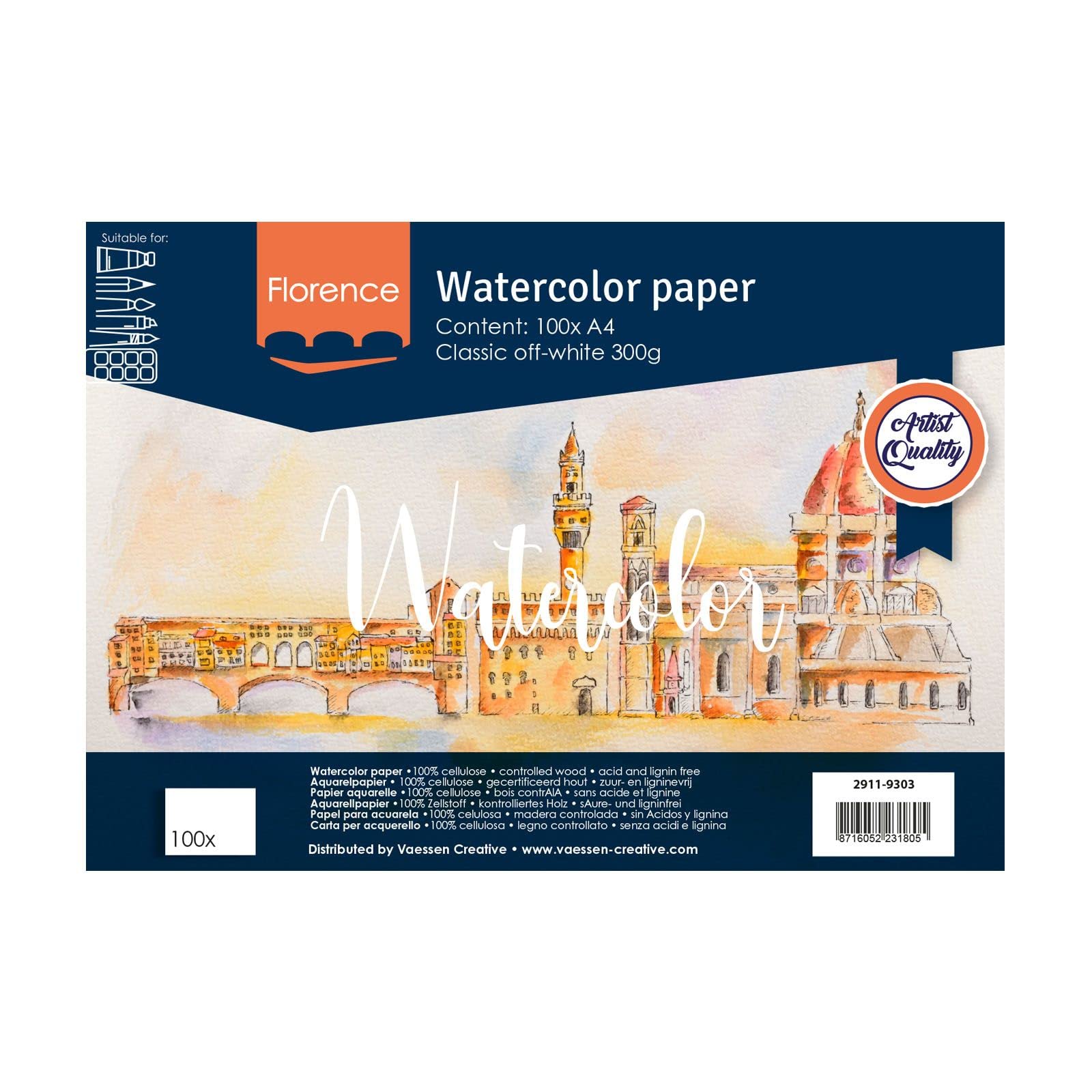 vaessen-florence-aquarellpapier-a4-off-white-300g-100-blatt image 1