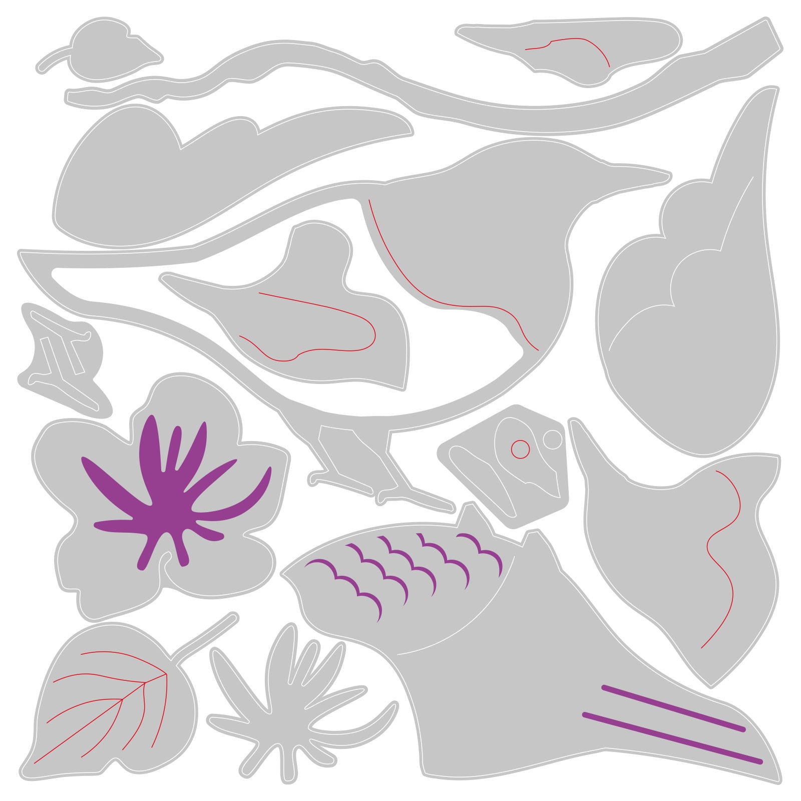 sizzix-thinlits-spring-bird-stanzschablonen-14er-vogel-blumen image 2