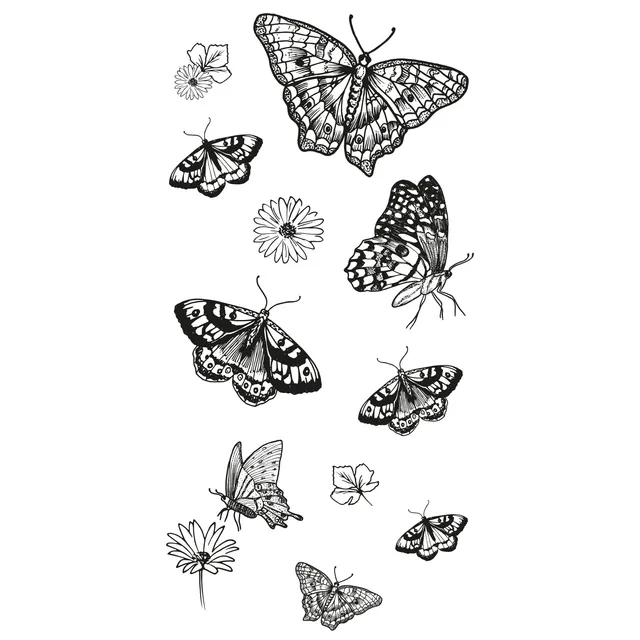 sizzix-clear-stamps-nature-butterflies-stempelset-13tlg image 1