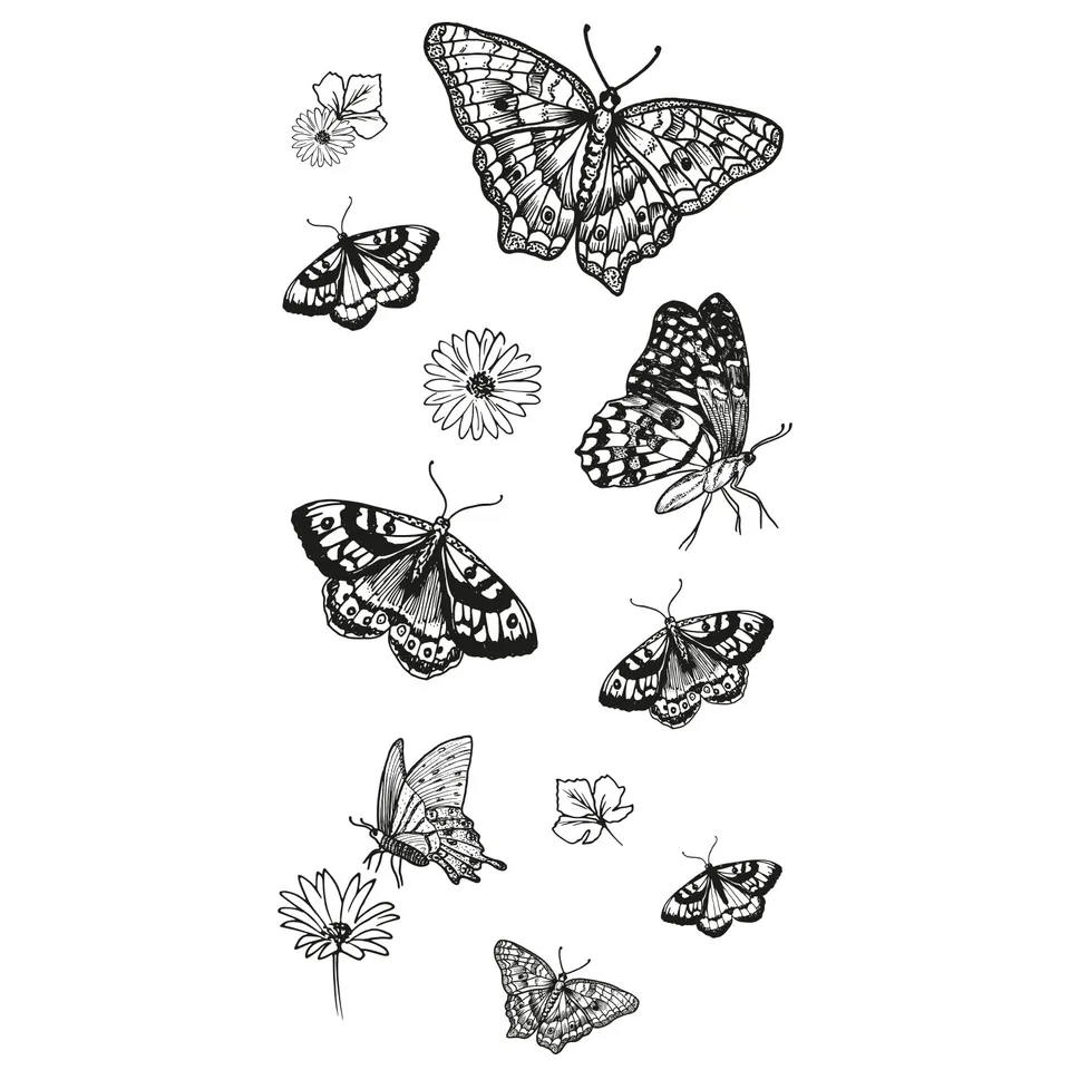 sizzix-clear-stamps-nature-butterflies-stempelset-13tlg image 1