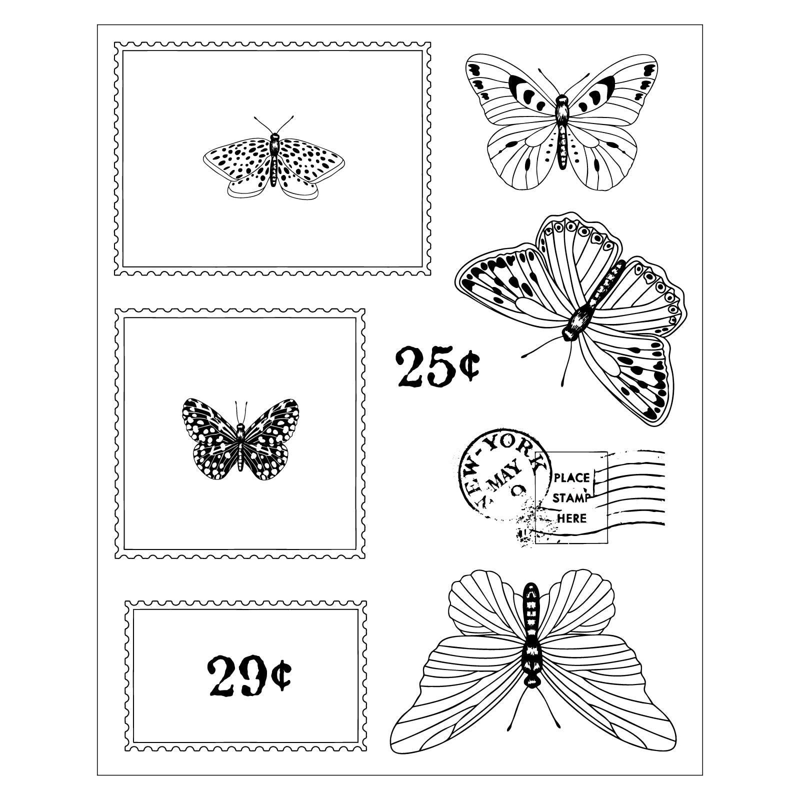 sizzix-framelits-postage-wings-stempelset-11tlg-schmetterling image 5