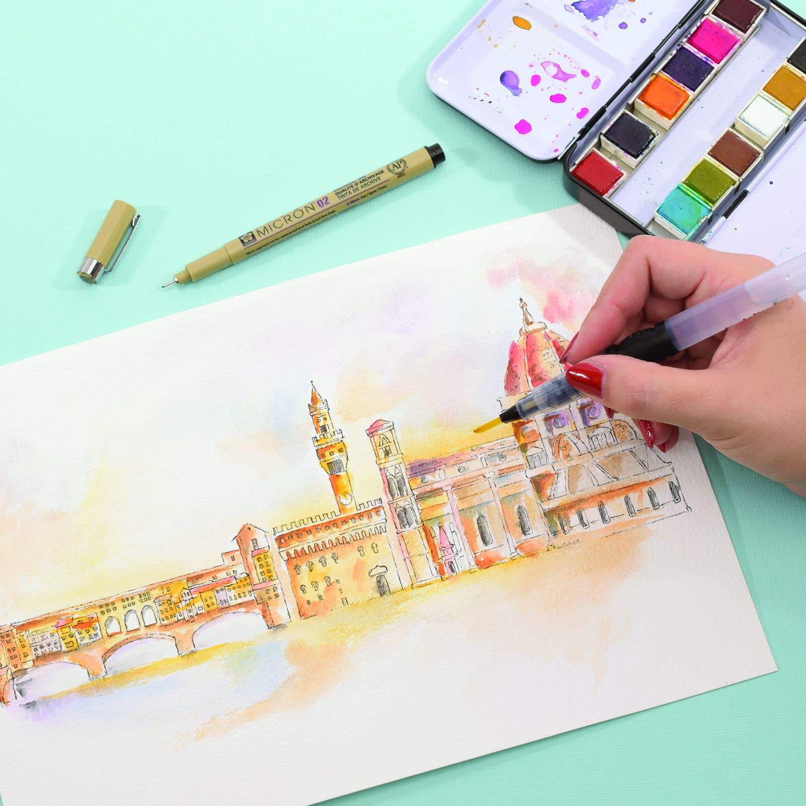 vaessen-florence-aquarellpapier-a5-beige-300-g-24-blatt image 7
