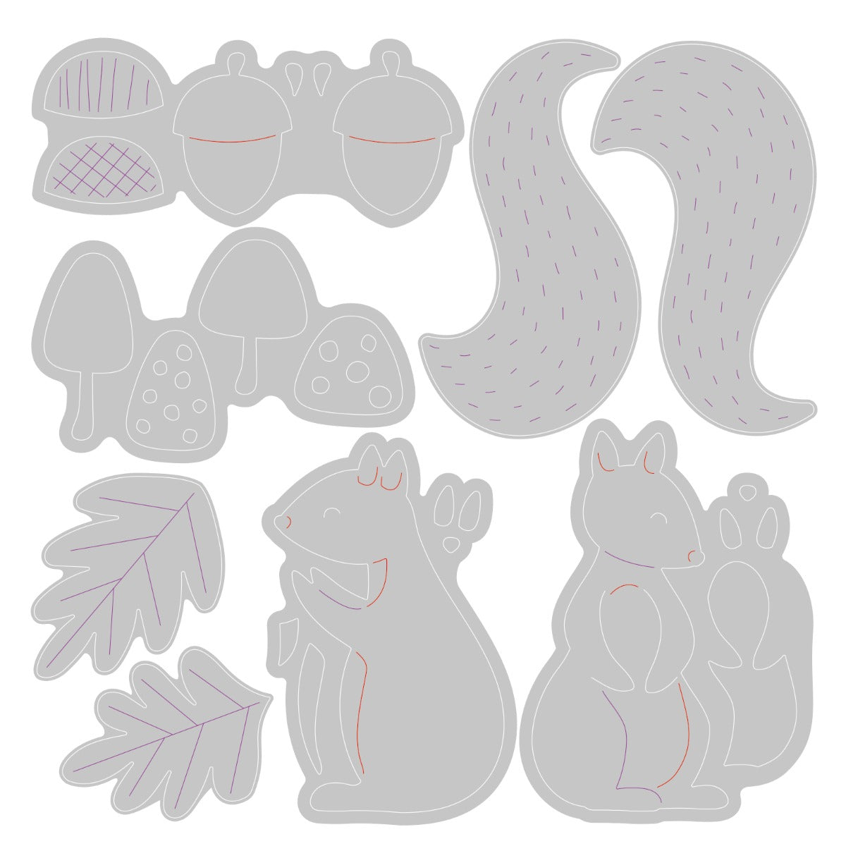 sizzix-thinlits-harvest-squirrels-stanzschablonen-8-tlg-herbst image 2