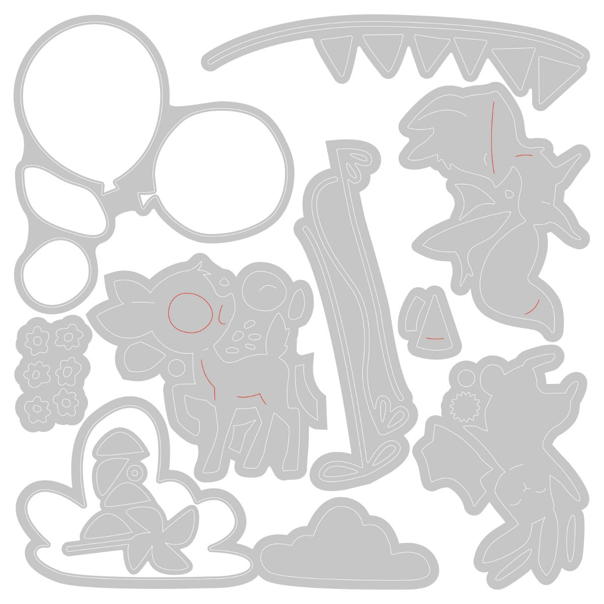 sizzix-thinlits-woodland-celebration-stanzset-10tlg-tiere image 2