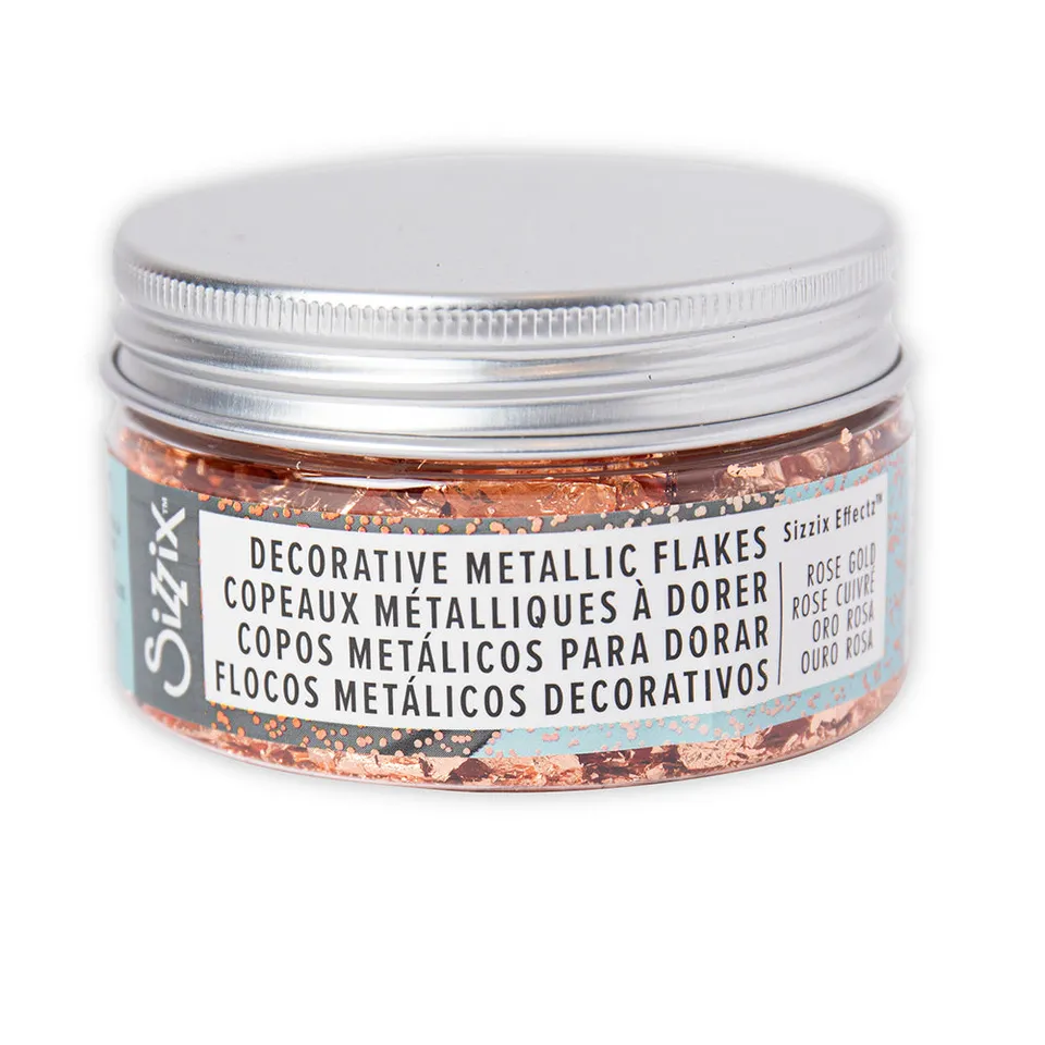 sizzix-effectz-metallic-flakes-dekoflocken-ros-gold-0-8g image 1