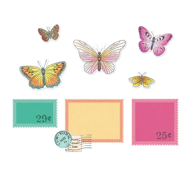 sizzix-framelits-postage-wings-stempelset-11tlg-schmetterling image 1