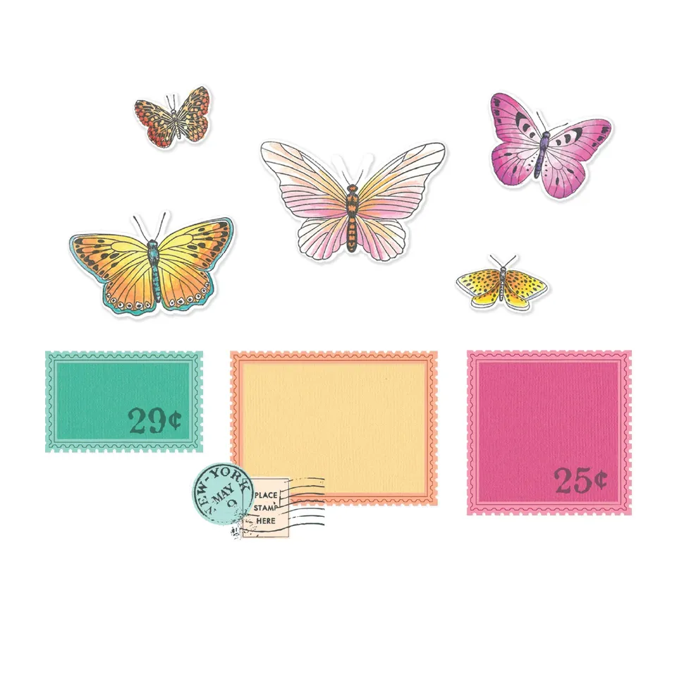 sizzix-framelits-postage-wings-stempelset-11tlg-schmetterling image 1