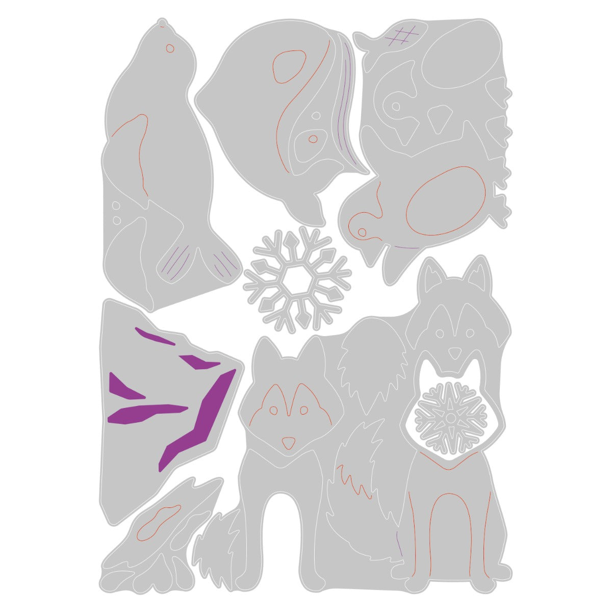 sizzix-thinlits-arctic-animals-stanzschablonen-8er-set image 2