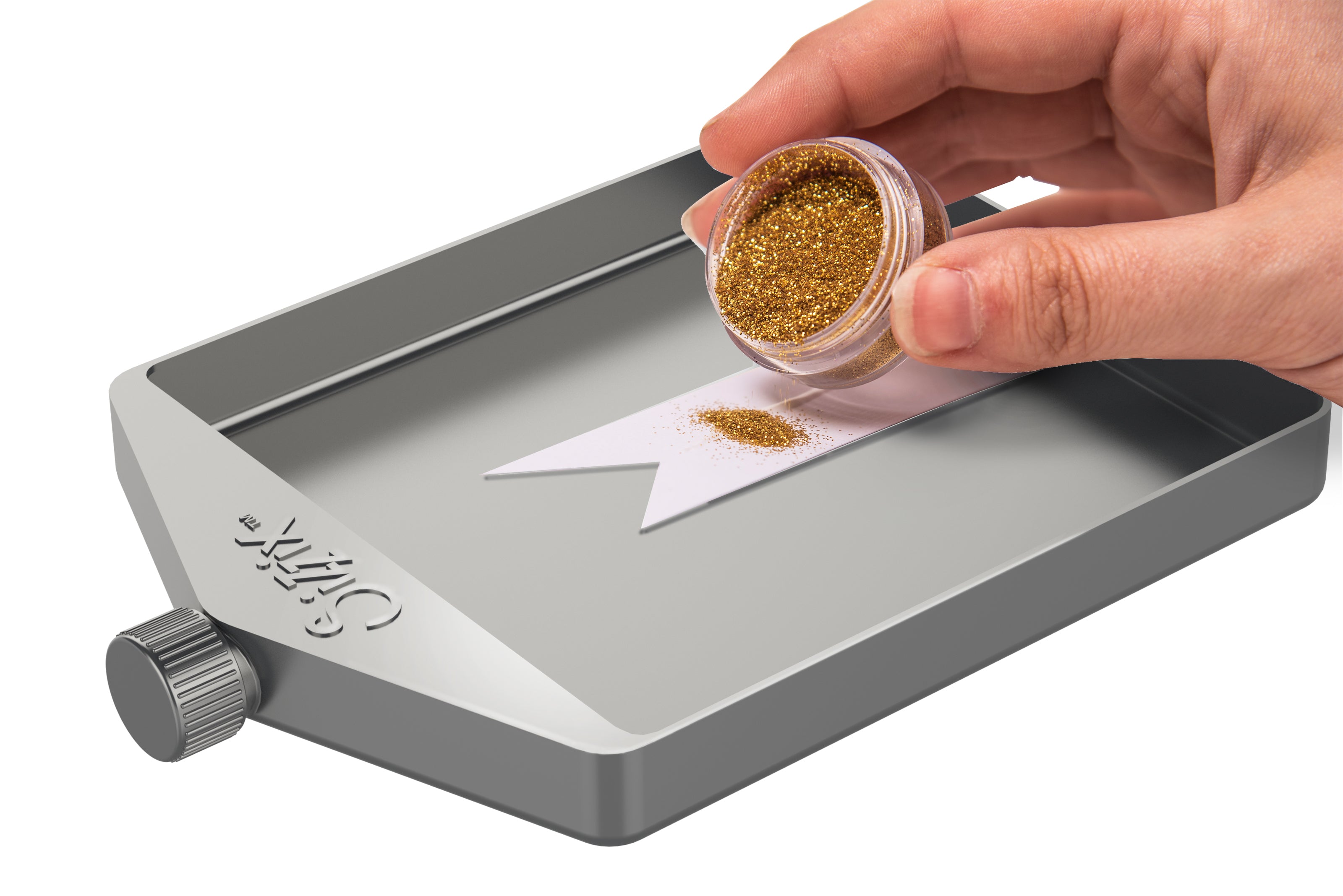 sizzix-making-essential-funnel-tray-glitter-tablett image 1