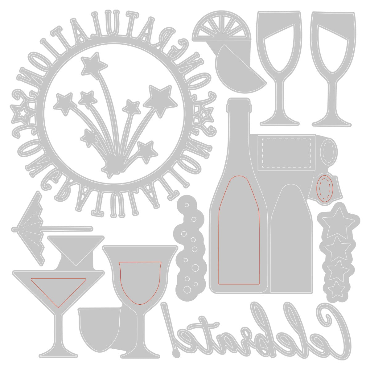 sizzix-thinlits-bottles-glasses-stanzschablonen-12tlg-party image 2