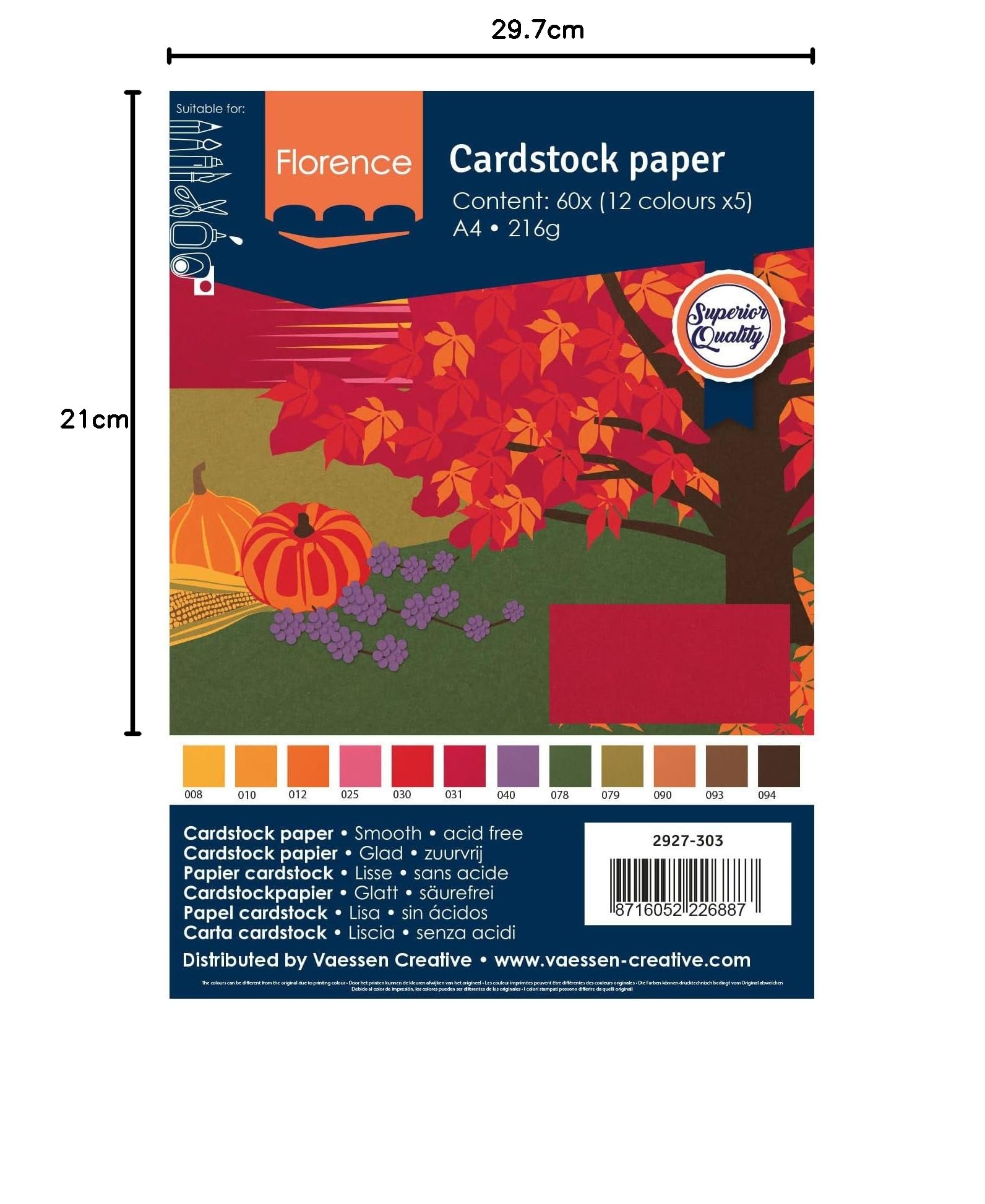 vaessen-creative-florence-cardstock-herbst-a4-60-blatt-216-g-textur image 6