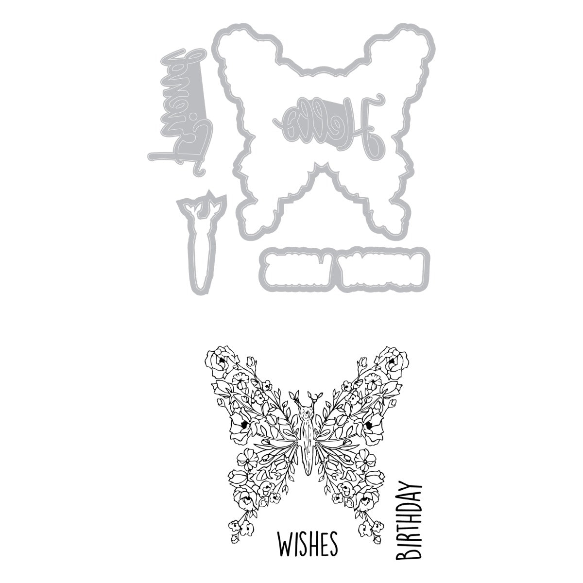 sizzix-framelits-stanzschablonen-birthday-wishes-schmetterling-8-tlg image 2