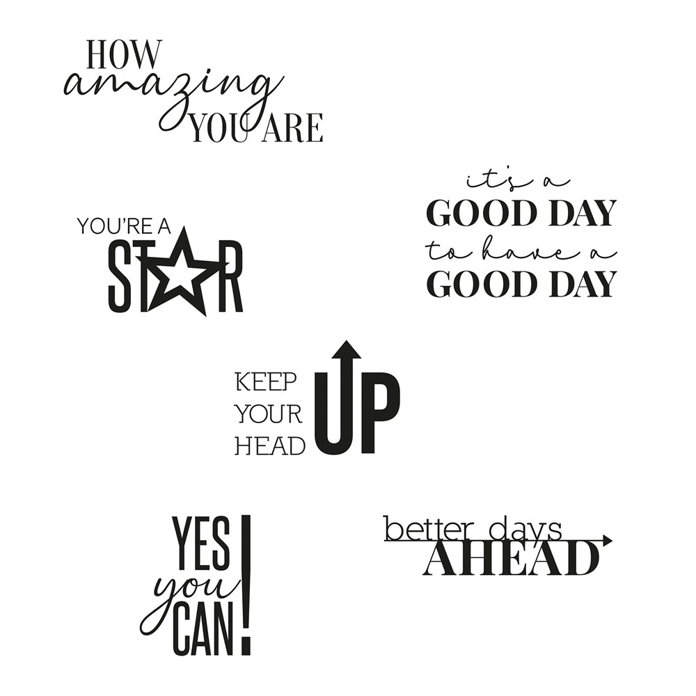 sizzix-clear-stamps-positive-signs-stempelset-6tlg image 1
