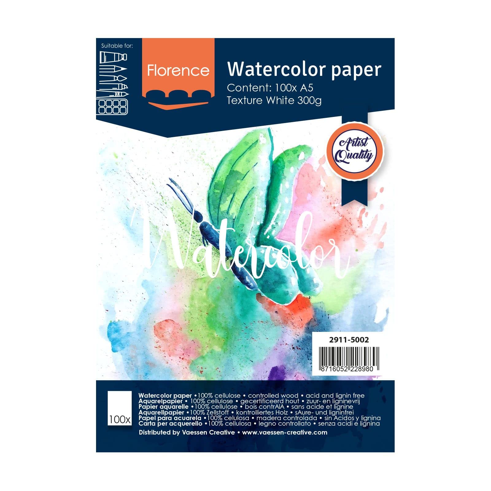 vaessen-florence-aquarellpapier-a4-wei-300g-10-blatt-strukturiert image 5