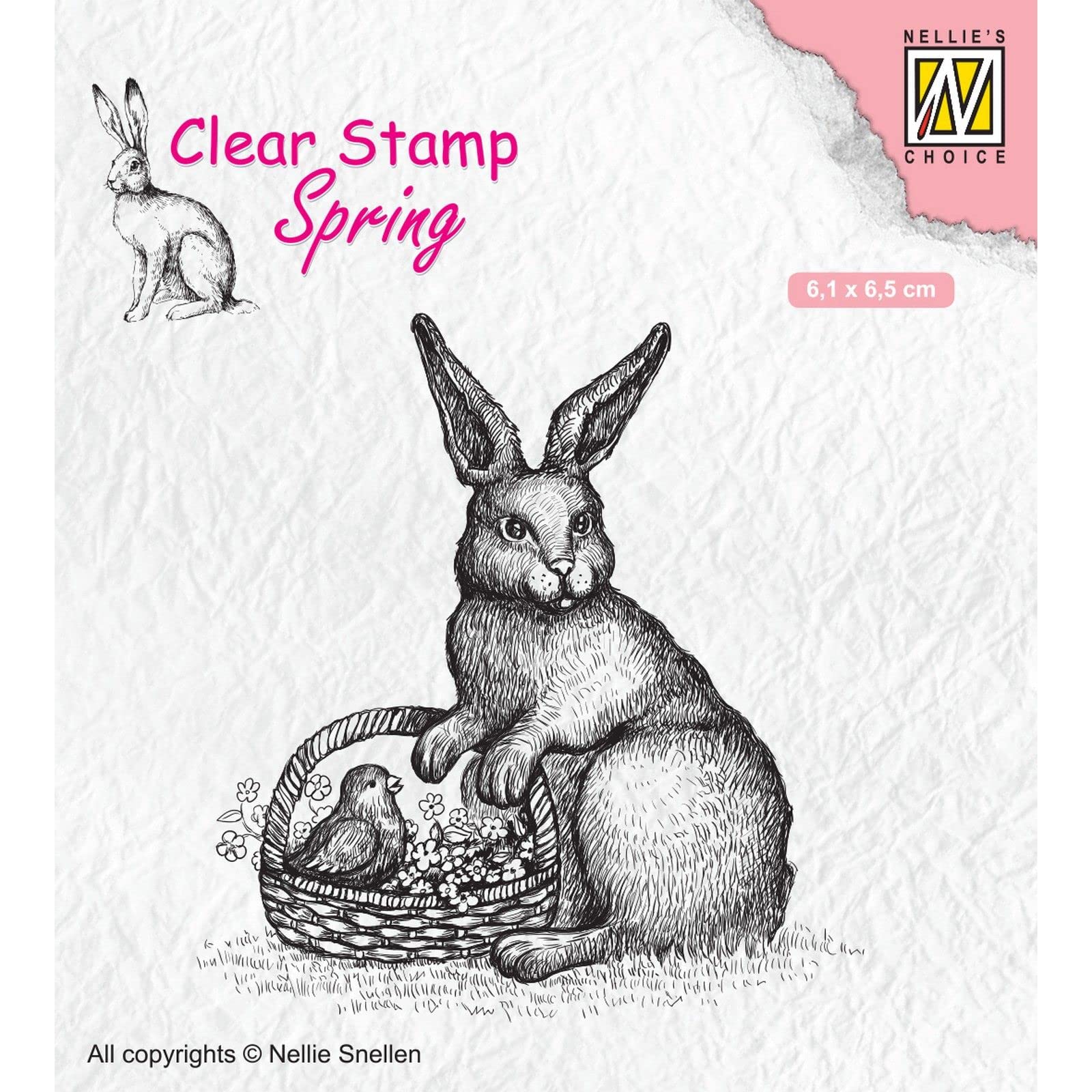 nellie-s-choice-clearstamp-hase-mit-korb-silikonstempel-fr-hling image 1