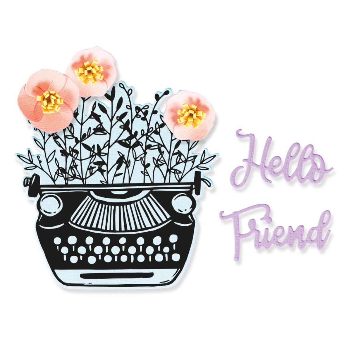 sizzix-framelits-hello-typewriter-stanzformen-stempelset-5tlg image 1