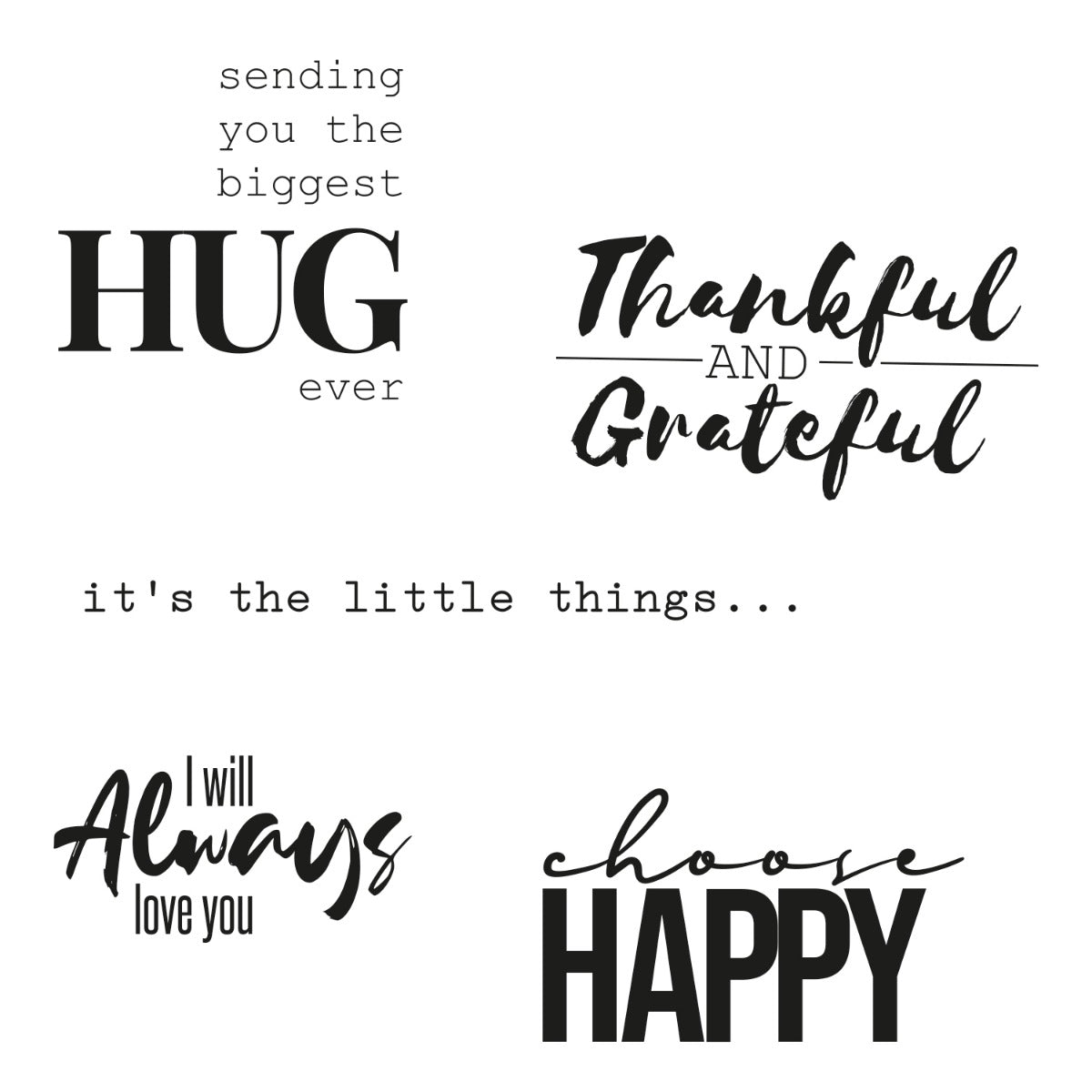 sizzix-clear-stamps-sunnyside-sentiments-7-stempel-5tlg image 1