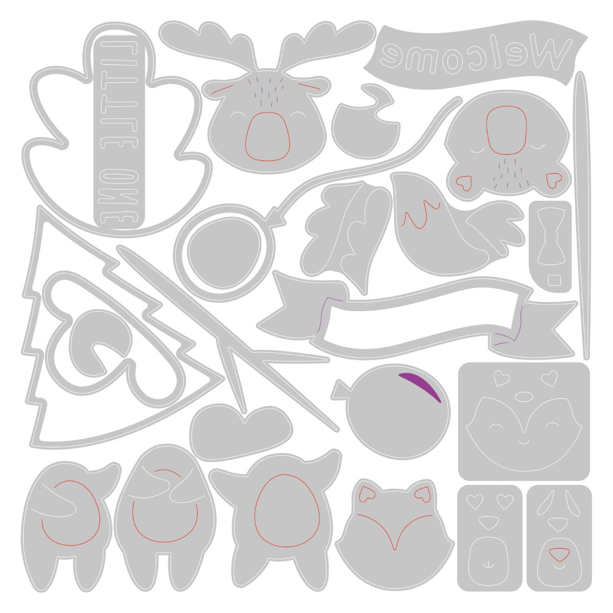 sizzix-thinlits-woodland-baby-set-stanzformen-26-tlg-baby image 2
