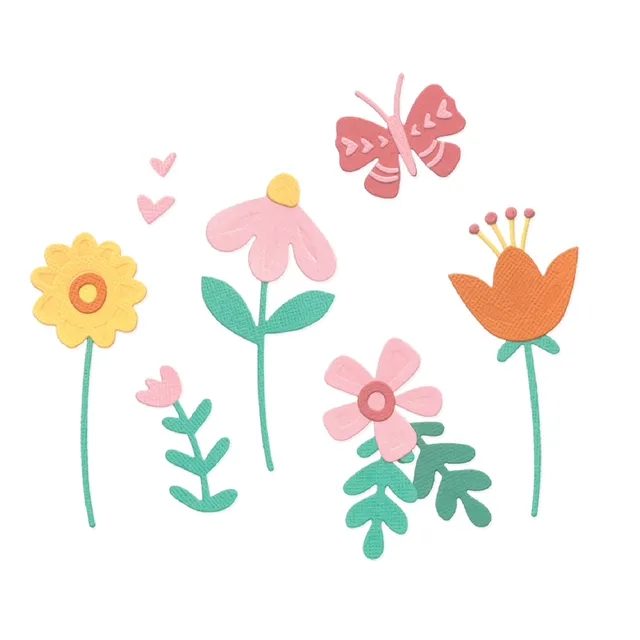 sizzix-thinlits-stanzschablonen-friendly-florals-blumen-18tlg image 1
