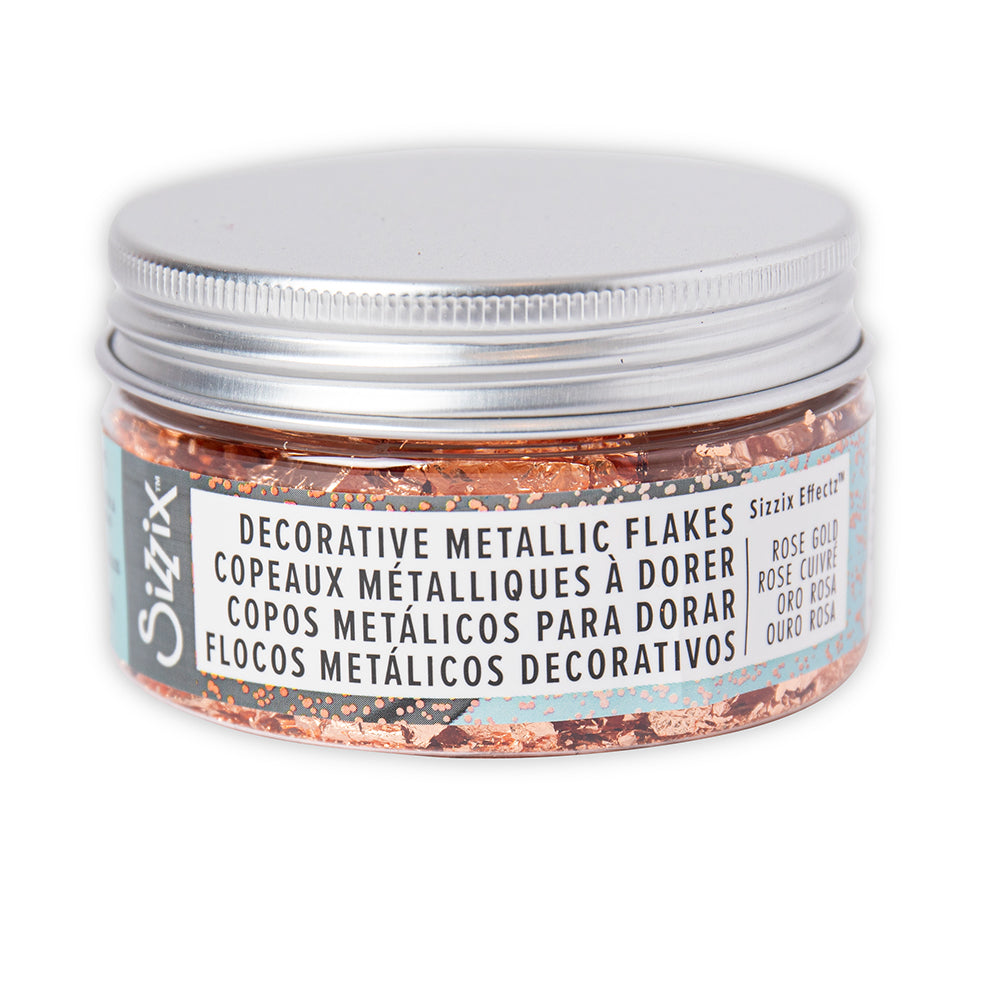 sizzix-effectz-metallic-flakes-dekoflocken-ros-gold-0-8g image 1