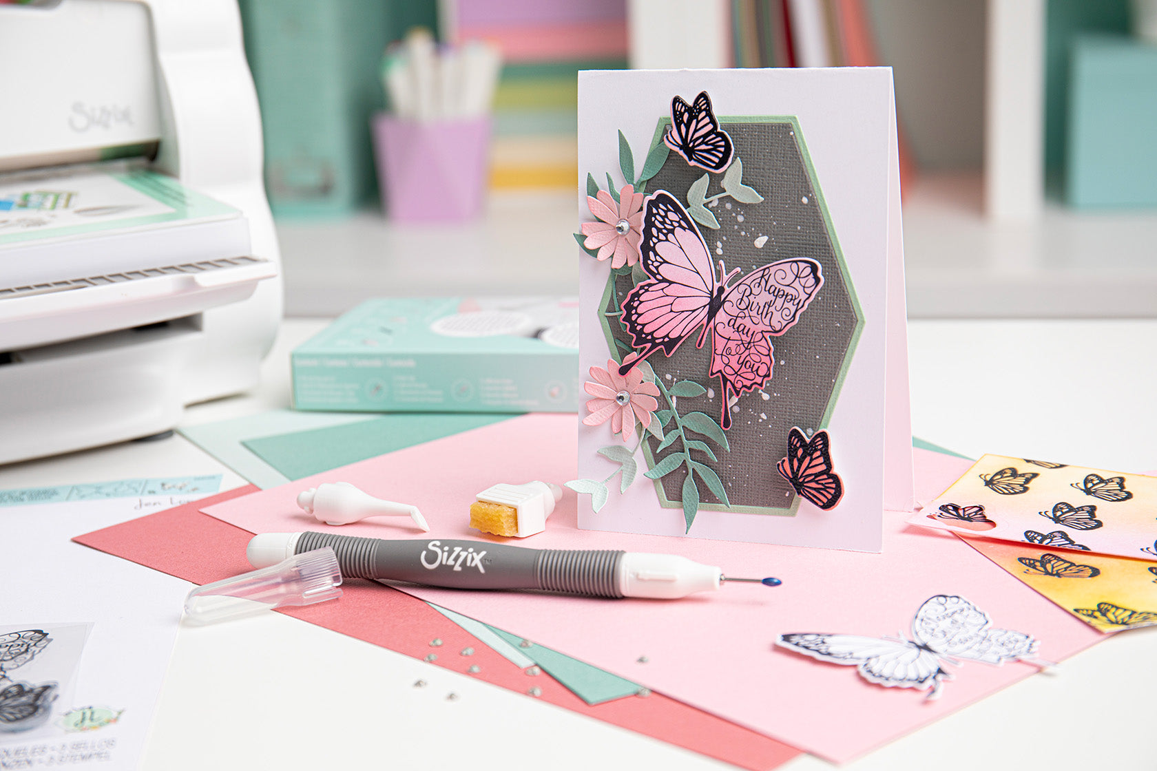 sizzix-framelits-butterfly-birthday-stanz-set-schmetterling image 2