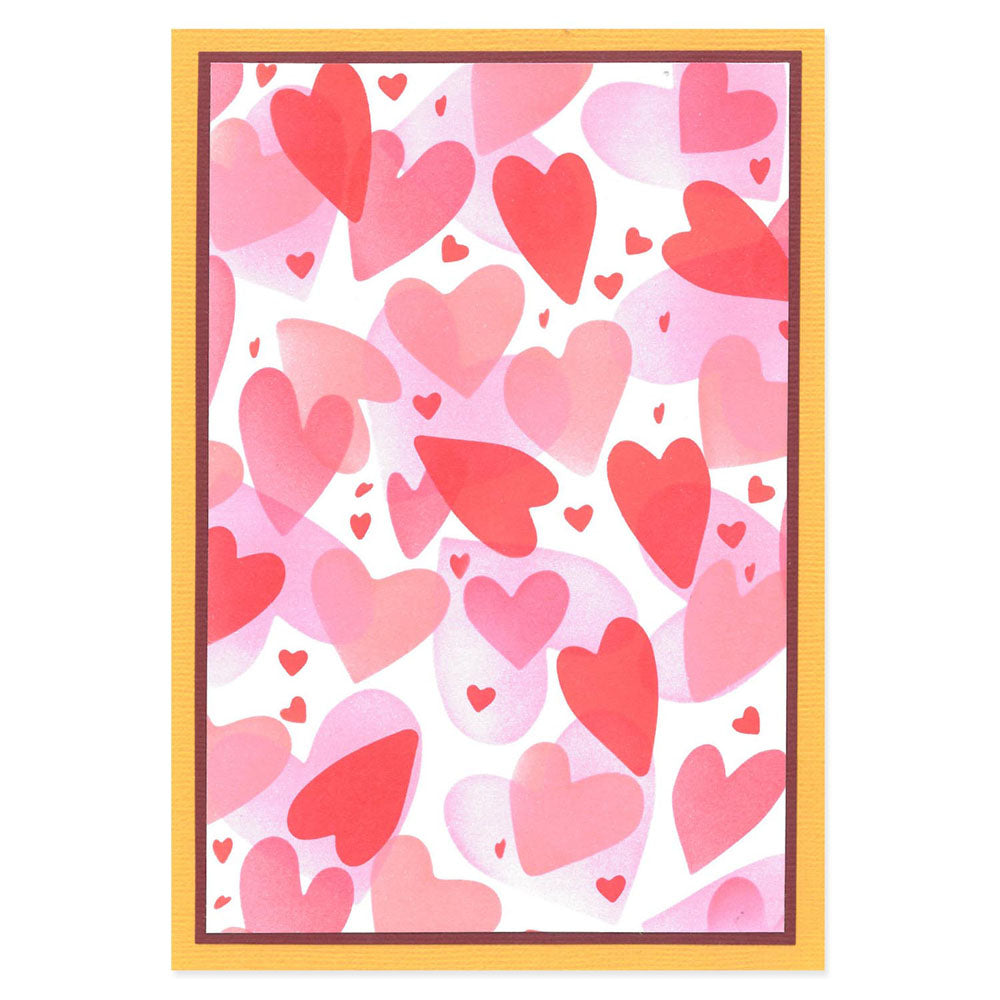 sizzix-layered-stencils-mark-making-hearts-schablone-a6-4er-herz image 1