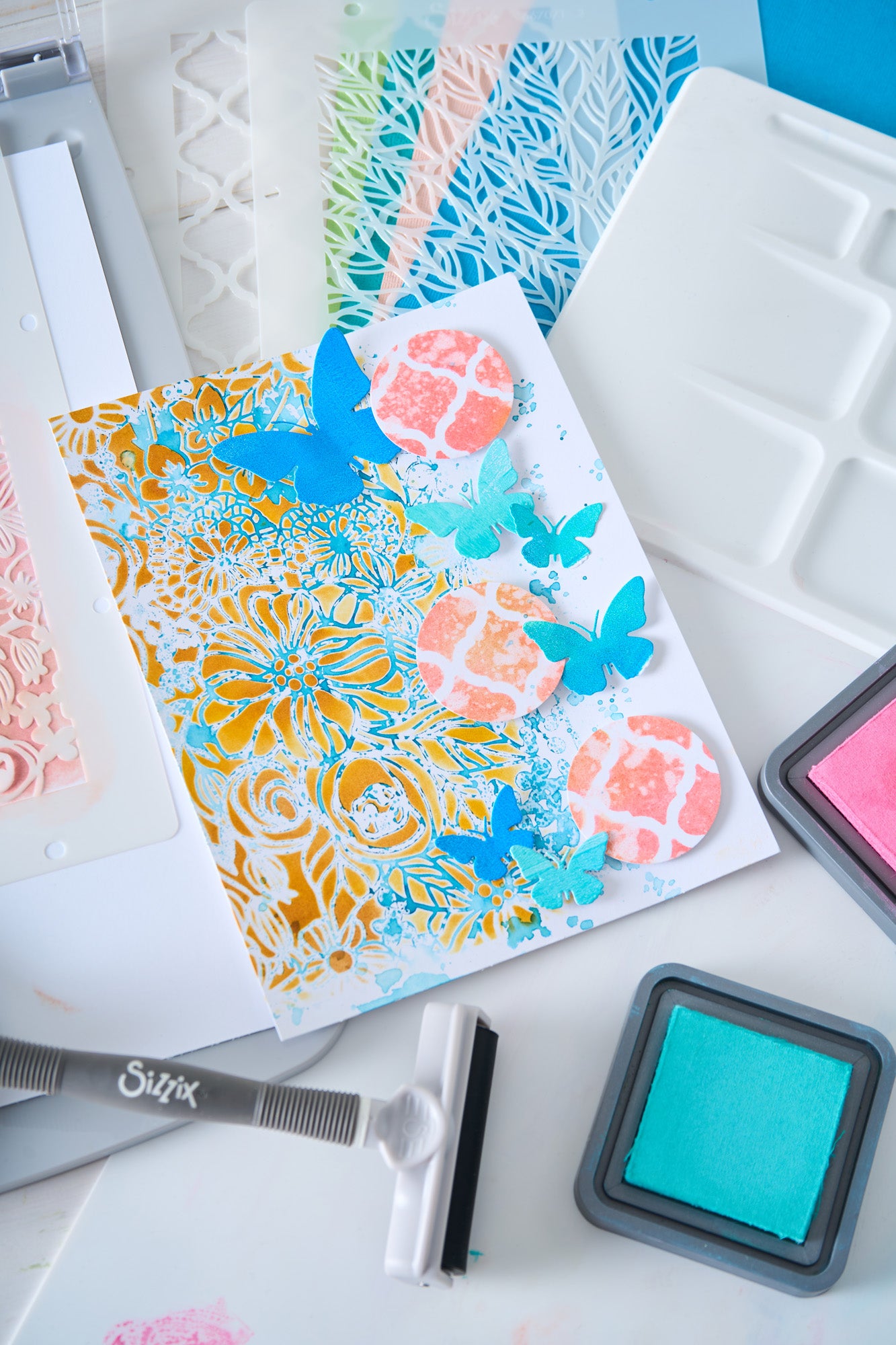 sizzix-a5-stencils-buildables-botanicals-1-schablone-4er-botanik image 3