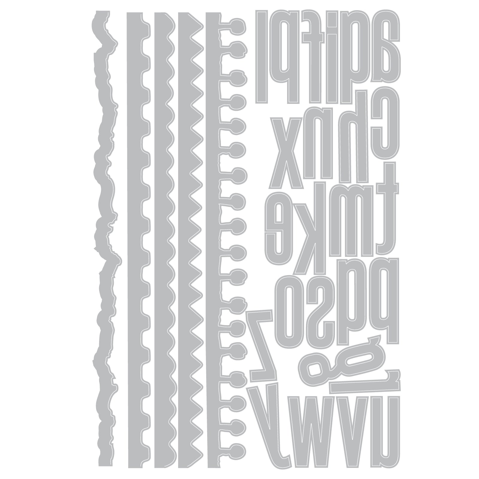 sizzix-thinlits-vault-edges-stanzschablonen-31-tlg-alphabet-kanten image 2