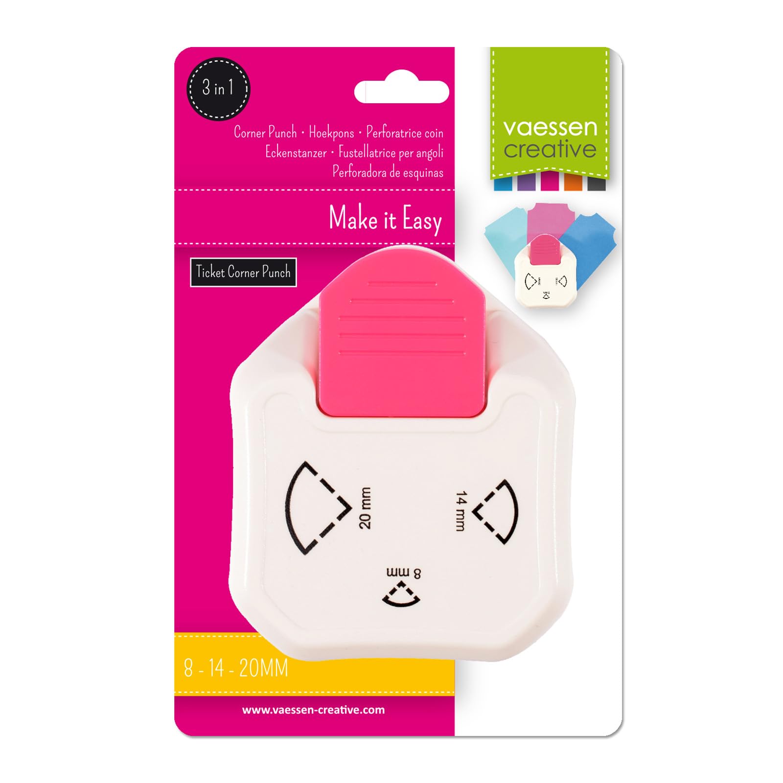 vaessen-cut-easy-eckenstanzer-3in1-ticket-8-14-20mm-pink image 6