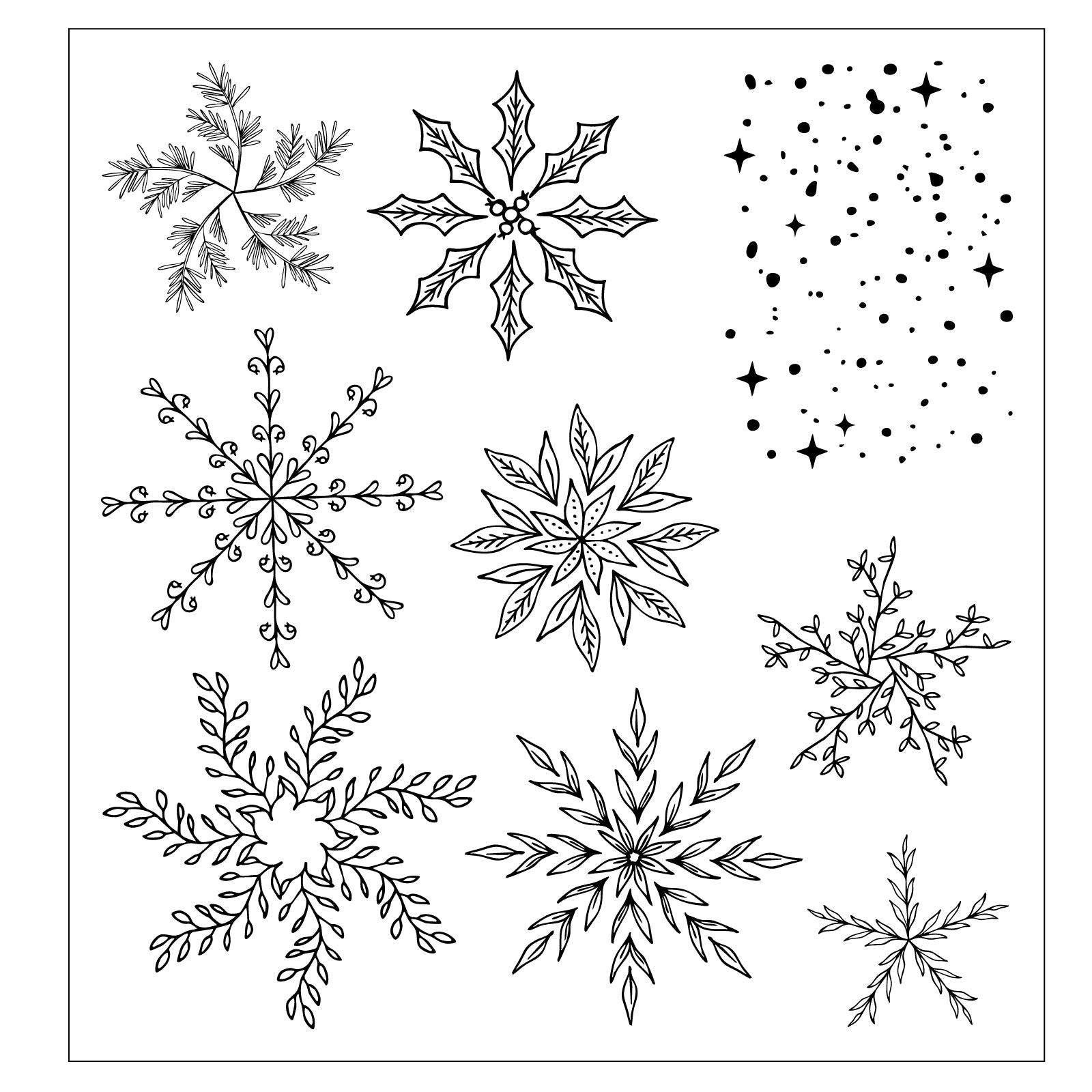 sizzix-clear-stamps-let-it-snow-stempel-9tlg-schneeflocken image 4