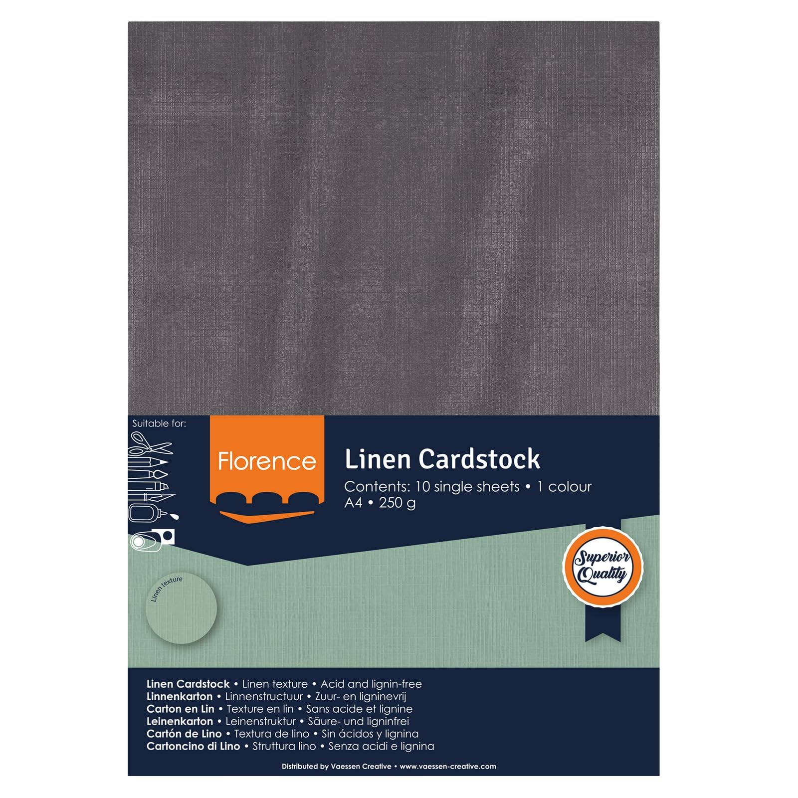 vaessen-creative-florence-tonkarton-leinen-anthracite-a4-10-blatt image 4