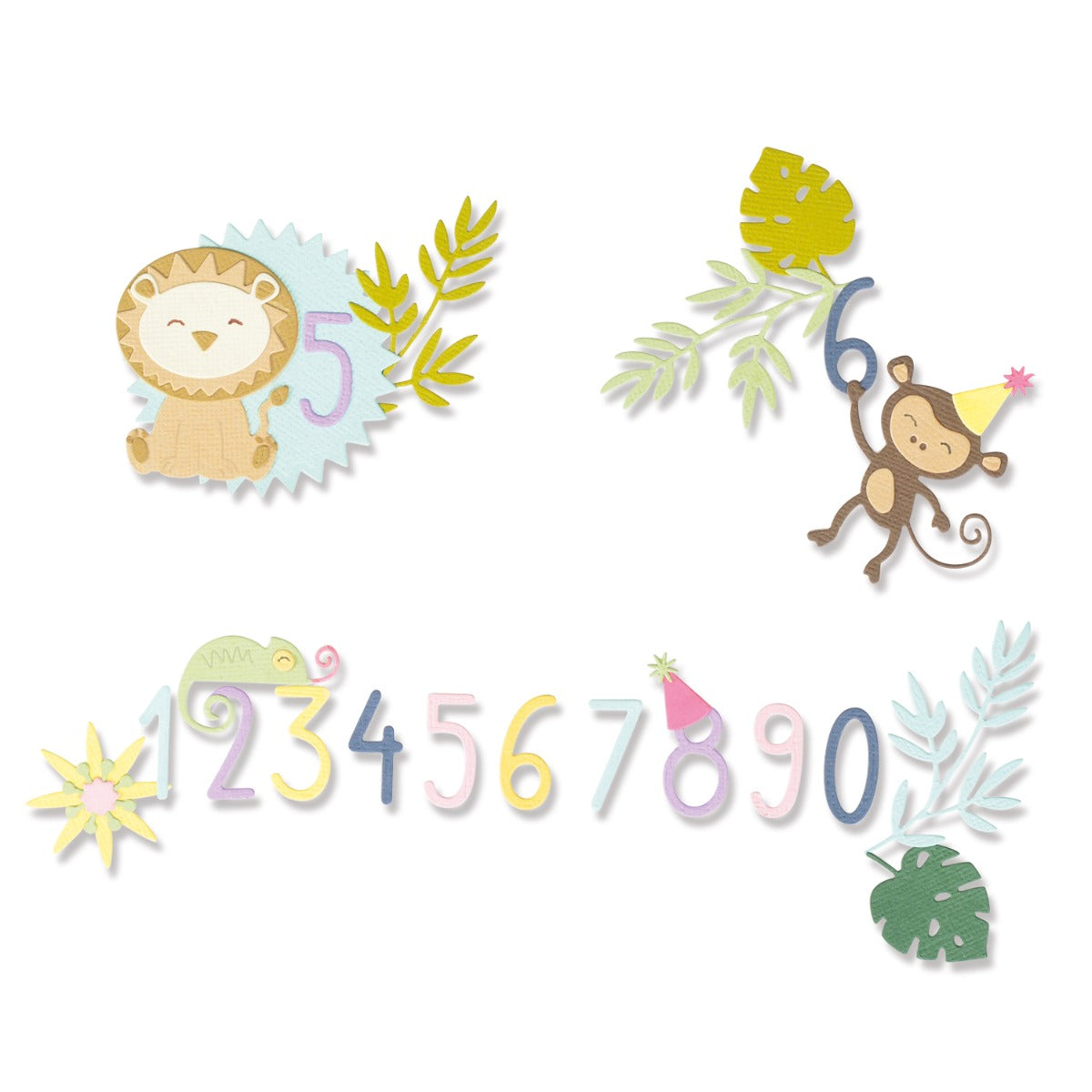 sizzix-thinlits-jungle-fun-stanzformen-11-tlg-dschungel-tiere image 1