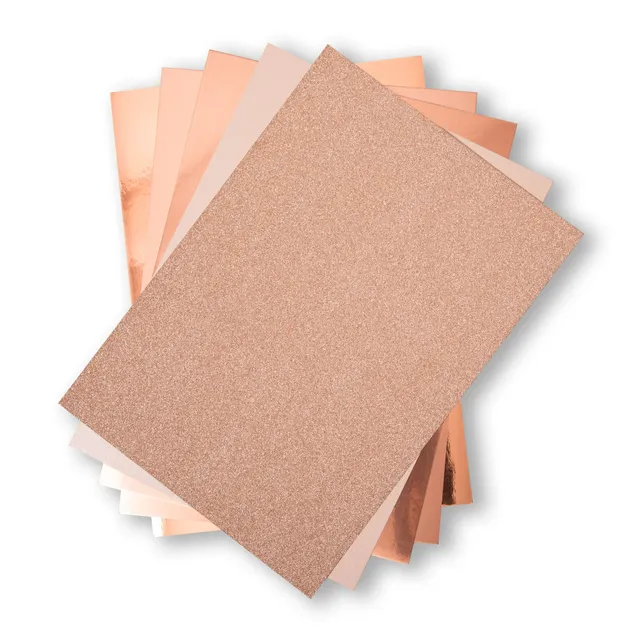 sizzix-surfacez-opulent-cardstock-ros-gold-papier-50-blatt image 1