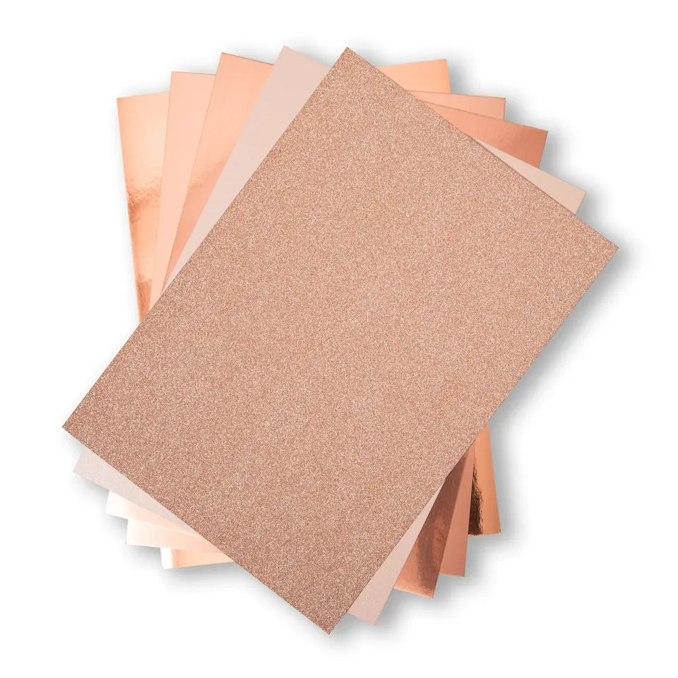 sizzix-surfacez-opulent-cardstock-ros-gold-papier-50-blatt image 1